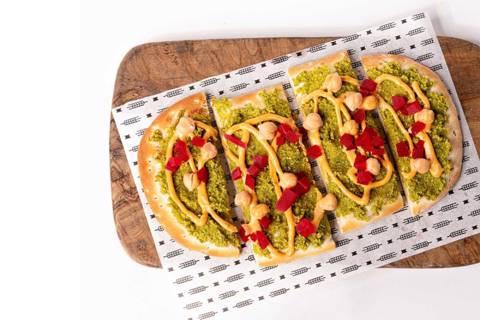 Falafel Dough with Spicy Tahini Flatbread