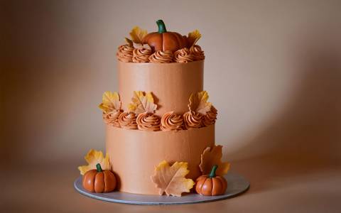 2 Tier Pumpkin Cake (Orange)