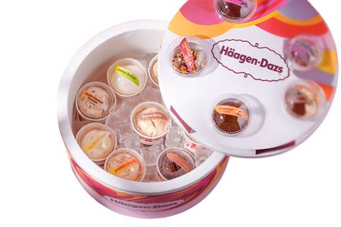 Happiness Box 12 Ice Cream Scoops with 5 Toppings