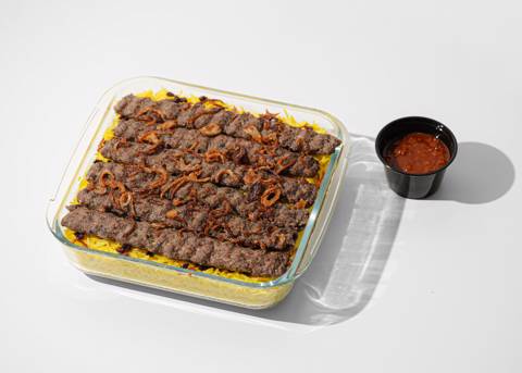Lamb Kebab with Saffron Rice
