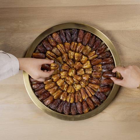 Mix Dates in Gold Tray