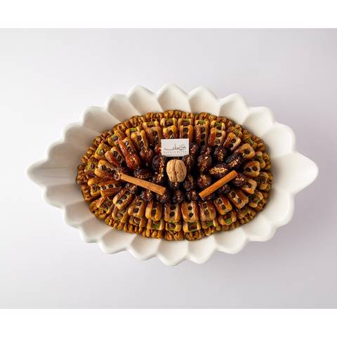 صينية سيراميك بيضاء - وسط