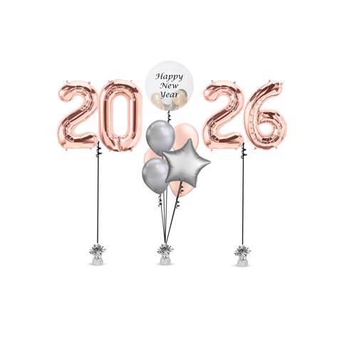 باقة وردي ذهبي للعام الجديد ۲۰۲٦