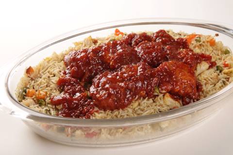 Red Shrimp with Vegetable Rice