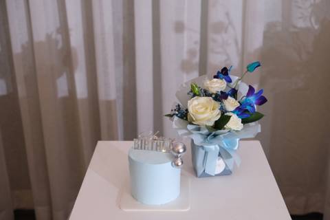 Blue Happy Birthday Cake