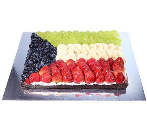 كيكة براوني الكويت بالفواكه