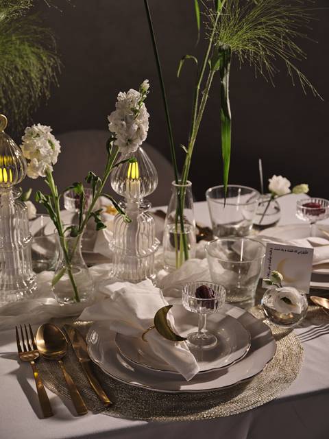 Golden Crescent Table for 6 Persons