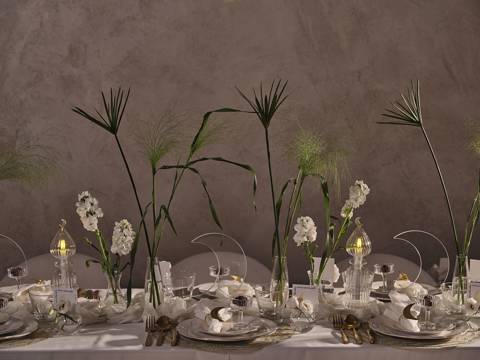 Golden Crescent Table for 12 Persons