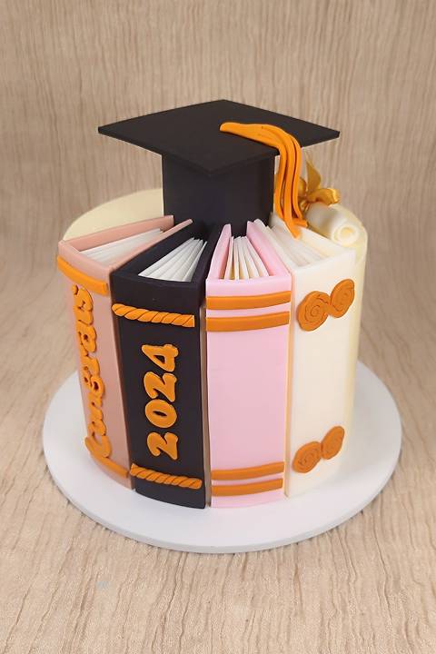 Book Fondant Graduation Cake