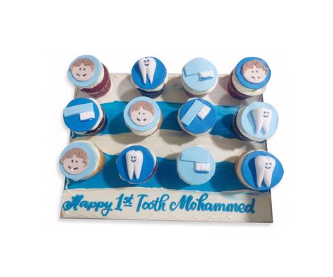 Boy 1st Tooth Cupcake