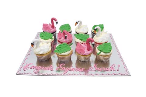 Flamingo & Swan Cupcakes