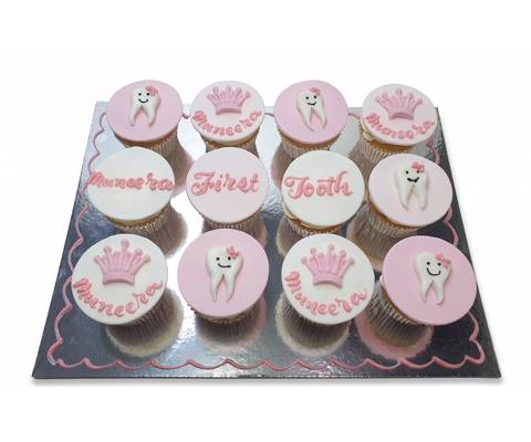 Girl 1st Tooth Cupcake