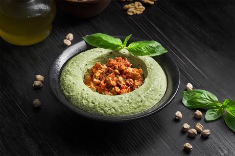 Hummus with Pesto