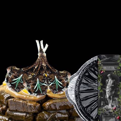 جدر ورق عنب بالليمون وريش ضأن  - كبير