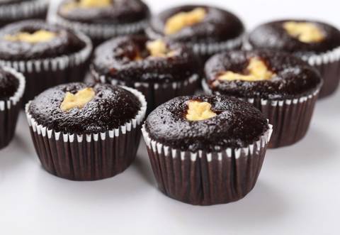 Mini Black Bottom Cupcakes