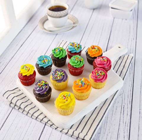 Mini Colorful Cupcakes