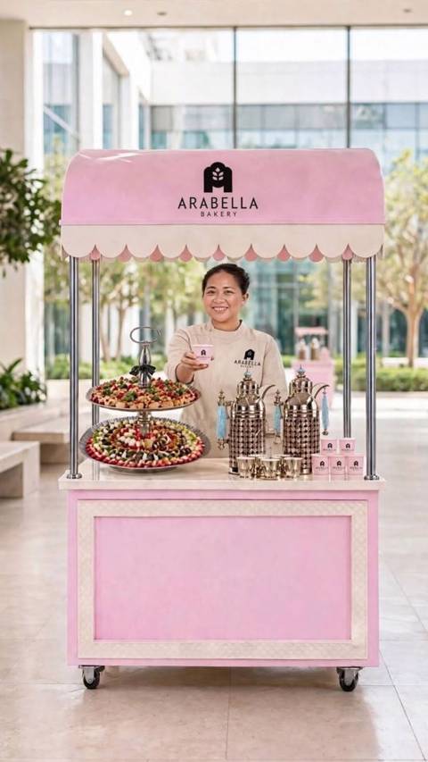 Pink Hospitality Table for 30 Persons