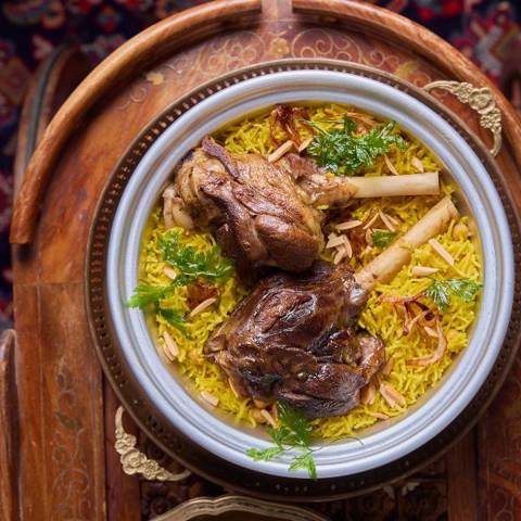 Palestinian Rice with Lamb Shank