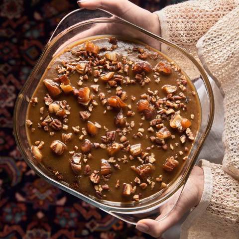 Toffee Pecan Date Cake