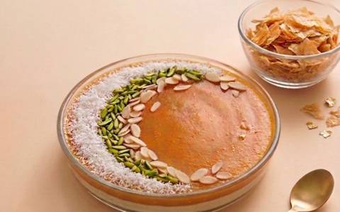 Low Sugar Mohalabiya with Qamardeen with Phyllo Crunch