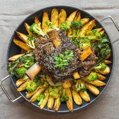Teriyaki Short Rib On Vegetables
