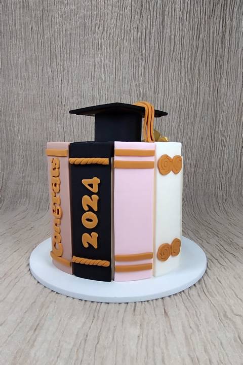 Book Fondant Graduation Cake