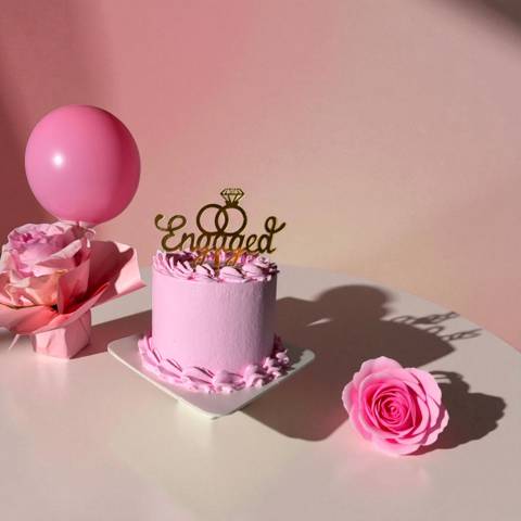 Floral Engagement Cake