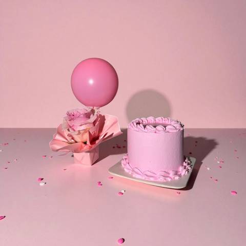 Blush Ribbon Cake 2